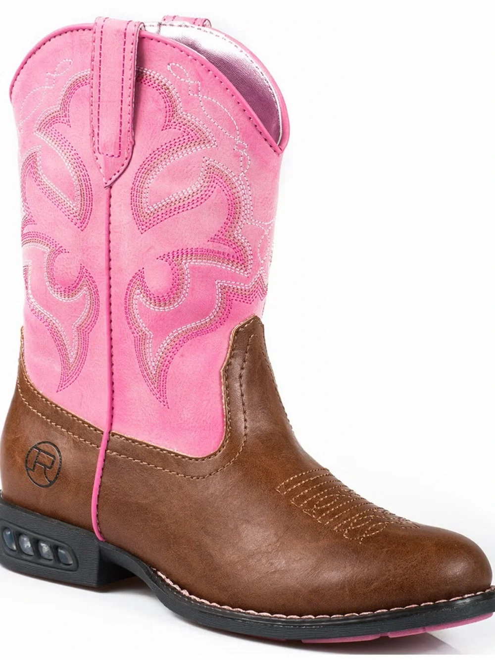 Roper Little Girls' Light-Up Western Boots (Round Toe) Size 3 NWT